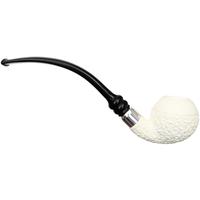 IMP Meerschaum Partially Rusticated Churchwarden with Silver (with Case)