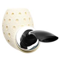 IMP Meerschaum Lattice Reverse Calabash Bent Egg with Silver (with Pocket Case)