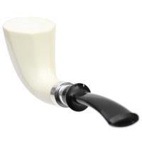 IMP Meerschaum Smooth Paneled Bent Dublin with Silver (with Pocket Case)