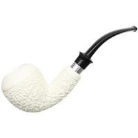 IMP Meerschaum Partially Rusticated Rhodesian with Silver (with Case)
