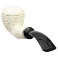 IMP Meerschaum Partially Rusticated Rhodesian with Silver (with Case)