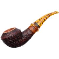 Ser Jacopo Sandblasted Rhodesian Delecta with Silver (Amber) (S2) (C) (9mm)