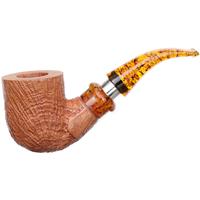 Ser Jacopo Spongia Delecta Sandblasted Bent Billiard with Silver (C) (S3) (9mm)