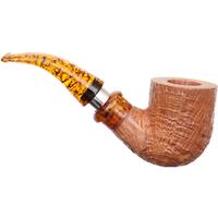 Ser Jacopo Spongia Delecta Sandblasted Bent Billiard with Silver (C) (S3) (9mm)