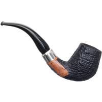 Ser Jacopo Sandblasted Bent Billiard with Silver (S1) (A) (9mm)