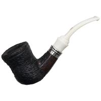 Ser Jacopo Albus et Niger Picta Van Gogh Sandblasted Bent Billiard with Silver (S1) (C) (01) (9mm)