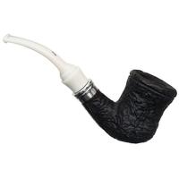 Ser Jacopo Albus et Niger Picta Van Gogh Sandblasted Bent Billiard with Silver (S1) (C) (01) (9mm)