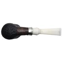 Ser Jacopo Albus et Niger Picta Van Gogh Sandblasted Bent Billiard with Silver (S1) (C) (01) (9mm)