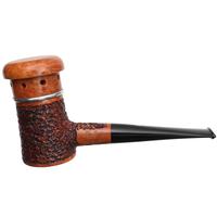 Ser Jacopo Mangia Fuoco Rusticated Poker Freehand with Silver (D) (R1) (9mm)