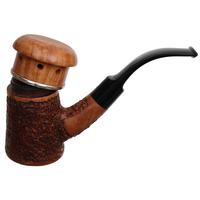 Ser Jacopo Mangia Fuoco Rusticated Poker Freehand with Silver (D) (R1) (9mm)