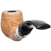 Ser Jacopo Leonardo Delecta Rusticated Bent Billiard with Silver (R2) (E) (Spongia) (9mm)