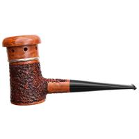 Ser Jacopo Mangia Fuoco Rusticated Poker Freehand with Silver (D) (R1) (9mm)