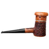 Ser Jacopo Mangia Fuoco Rusticated Poker Freehand with Silver (D) (R1) (9mm)