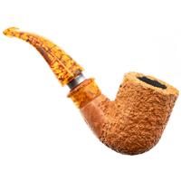 Ser Jacopo Spongia Delecta Rusticated Bent Billiard with Silver (R2) (C) (9mm)