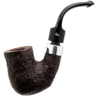 Irish Seconds Sandblasted Bent Billiard with Silver Army Mount P-Lip (1)