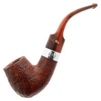 Irish Seconds Sandblasted Bent Billiard with Silver Band Fishtail (2)