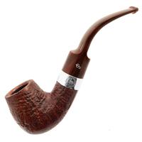 Irish Seconds Sandblasted Bent Billiard with Silver Band Fishtail (2)