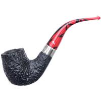 Irish Seconds Sandblasted Bent Billiard with Silver Band Fishtail (3)
