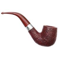 Irish Seconds Sandblasted Bent Billiard with Silver Band Fishtail (2)