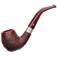 Irish Seconds Sandblasted Bent Billiard with Silver Band Fishtail (2)