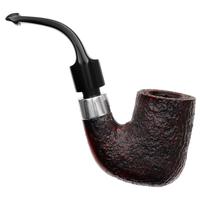 Irish Seconds Sandblasted Bent Billiard with Silver Army Mount P-Lip (1)