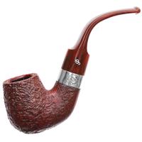 Irish Seconds Sandblasted Bent Billiard with Silver Band Fishtail (2)