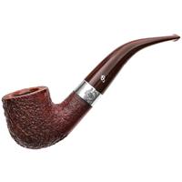 Irish Seconds Sandblasted Bent Billiard with Silver Band Fishtail (2)