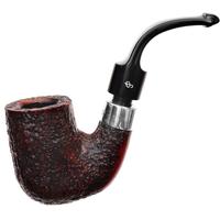 Irish Seconds Sandblasted Bent Billiard with Silver Army Mount P-Lip (1)