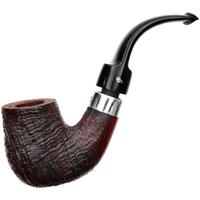 Irish Seconds Sandblasted Bent Billiard with Silver Army Mount P-Lip (1) (9mm)