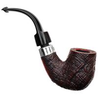 Irish Seconds Sandblasted Bent Billiard with Silver Army Mount P-Lip (1) (9mm)