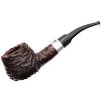 Irish Seconds Rusticated Bent Brandy with Silver Band Fishtail (2)