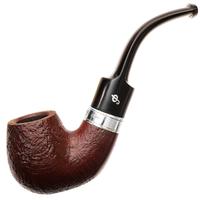 Irish Seconds Sandblasted Bent Billiard with Silver Band Fishtail (2)