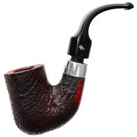 Irish Seconds Sandblasted Bent Billiard with Silver Army Mount P-Lip (1) (9mm)