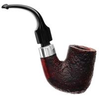 Irish Seconds Sandblasted Bent Billiard with Silver Army Mount P-Lip (1) (9mm)