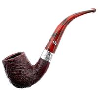 Irish Seconds Sandblasted Bent Billiard with Silver Band Fishtail (2)