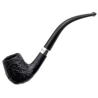 Irish Seconds Sandblasted Bent Billiard with Silver Band Fishtail (3)