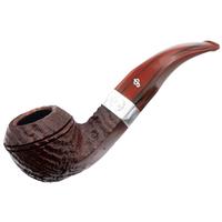 Irish Seconds Sandblasted Bent Bulldog with Silver Band Fishtail (2) (9mm)
