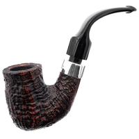 Irish Seconds Sandblasted Bent Billiard with Silver Army Mount P-Lip (1)