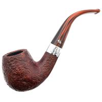 Irish Seconds Sandblasted Bent Billiard with Silver Band Fishtail (2)