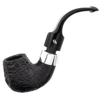 Irish Seconds Sandblasted Bent Billiard with Silver Army Mount P-Lip (1) (9mm)