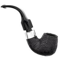 Irish Seconds Sandblasted Bent Billiard with Silver Army Mount P-Lip (1) (9mm)