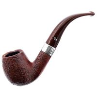 Irish Seconds Sandblasted Bent Billiard with Silver Band Fishtail (2)
