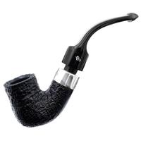 Irish Seconds Sandblasted Bent Billiard with Silver Army Mount P-Lip (1)