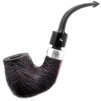 Irish Seconds Sandblasted Bent Billiard with Silver Army Mount P-Lip (1)