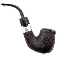 Irish Seconds Sandblasted Bent Billiard with Silver Army Mount P-Lip (1)