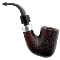 Irish Seconds Sandblasted Bent Billiard with Silver Army Mount P-Lip (1) (9mm)