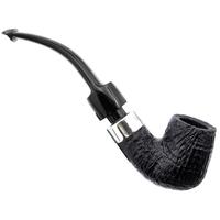 Irish Seconds Sandblasted Bent Billiard with Silver Army Mount P-Lip (1)