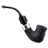 Irish Seconds Sandblasted Bent Billiard with Silver Army Mount P-Lip (1)