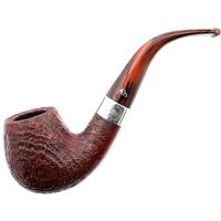 Irish Seconds Sandblasted Bent Billiard with Silver  Fishtail (2)