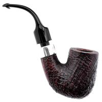 Irish Seconds Sandblasted Bent Billiard with Silver Army Mount P-Lip (1)